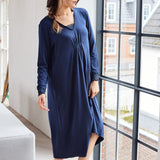 Decoy - Lang Natkjole Med Blonde Navy