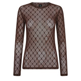 Hype The Detail - Mesh Bluse Brun
