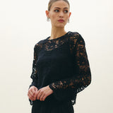 Hype The Detail - Lace Blonde Bluse Sort