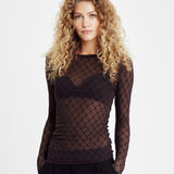 Hype The Detail - Mesh Bluse Brun