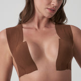 Bye bra - Bryst Tape + Satin Nipple Cove Brun
