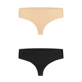Bye bra - 2-pak Usynlig String Beige/Sort