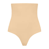 Bye bra - Usynlig Højtaljet String Beige