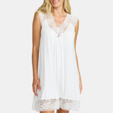 Damella - Natkjole Med Blonde Ivory