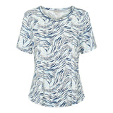 Lady avenue - Bambus Pyjamas med Capri Buks Blue Safari