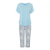 Lady avenue - Bambus Pyjamas 3/4 Buks Blue Safari