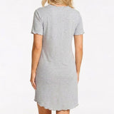 Damella - Josefine Kortærm Natkjole Grey Melange