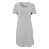 Damella - Josefine Kortærm Natkjole Grey Melange