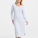 Damella - Amelia Langærmet Natkjole Grey Melange