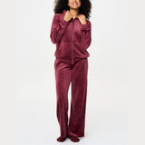 LingaDore - Homewear Velour Sæt 26 Windsor Wine
