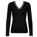 Mey - Wool Expressive Langærmet T-shirt Sort
