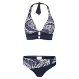 Lentiggini swimwear - Halterneck Bikini Sæt Navy/Off