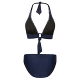 Lentiggini swimwear - Halterneck Bikini Sæt Navy/Off