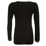 Femilet - Juliana T-shirt med lange ærmer uld Sort
