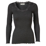 Rosemunde - Silke Bluse Dark Grey Melange