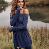 Lingadore - Nat sæt med Leggings Dark Denim