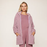 Lingadore - Fluffy Kåbe med Lynlås Mauve Shadow