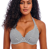 Freya - Jewel Cove Halterneck Stripe Black