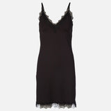 Rosemunde - Natkjole Med Blonder Sort