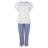 Lady avenue - Bambus Pyjamas Med Capri Buks Dot Blue