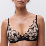 Chantelle - Lush Plunge BH Sort/Soft Pink