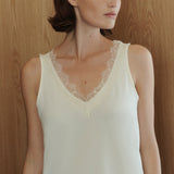 Rosemunde - Tank Top Med Blonder Ivory