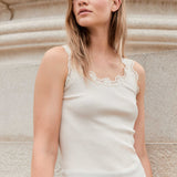 Rosemunde - Classic Silke Top Med Blonde Soft Powder