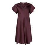 Lady avenue - Silke Natkjole med ærme Italian Plum