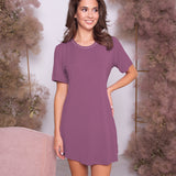 Lady avenue - Bambus Natkjole Med Kort æRme Plum