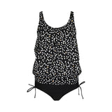 Lentiggini swimwear - Dot Tankini Top Sæt Black/offwhite