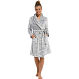Pastunette - Morgenkåbe Med Zebrastriber Grey