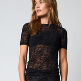 Hype The Detail - Slim Lace T-shirt Sort