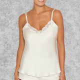 Lady avenue - Silkestopp med spets ivory