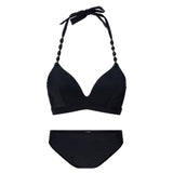 Lingadore - Vatteret Triangle Bikini Sæt Sort