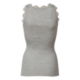 Rosemunde - Iconic Silke Top Med Blonde Light Grey Melange