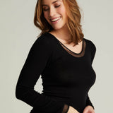Femilet - Juliana T-shirt med lange ærmer uld Sort