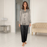 Lady avenue - Satin De Luxe Pyjamas Black/moon