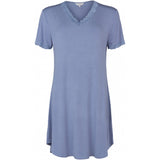 Lady avenue - Bambus Natkjole Kort æRme Light Denim