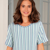 Lady avenue - Bambus Natkjole Blue/grey Stripe