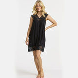 Damella - Natkjole Med Blonde Sort