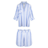 Lingadore - Strand Sæt Bomuld Blue Stripe