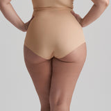 Byebra - Usynlig Højtaljet Trusse Beige