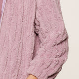 Lingadore - Fluffy Kåbe med Lynlås Mauve Shadow