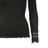 Rosemunde - Silke Bluse Med Blondekant Sort
