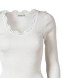 Rosemunde - Silke Bluse Med Blondekant New White