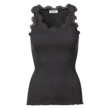 Rosemunde - Iconic Silke Top Med Blonde Dark Grey Melange
