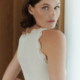 Rosemunde - Iconic Silke Top Med Blonde New White