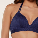 Lingadore - Vatteret Triangle Bikini Top Darkblue