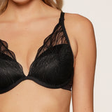 Lingadore - Black Vatteret Triangle Bh Sort