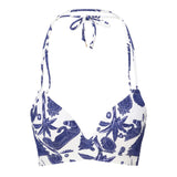 Lingadore - Print Vatteret Triangle Top Blue White